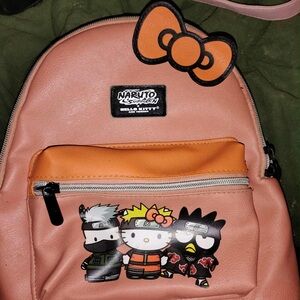 Naruto Shippuden Hello Kitty Kids Backpack - Pink and Orange